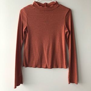 Burnt orange long sleeve turtle neck